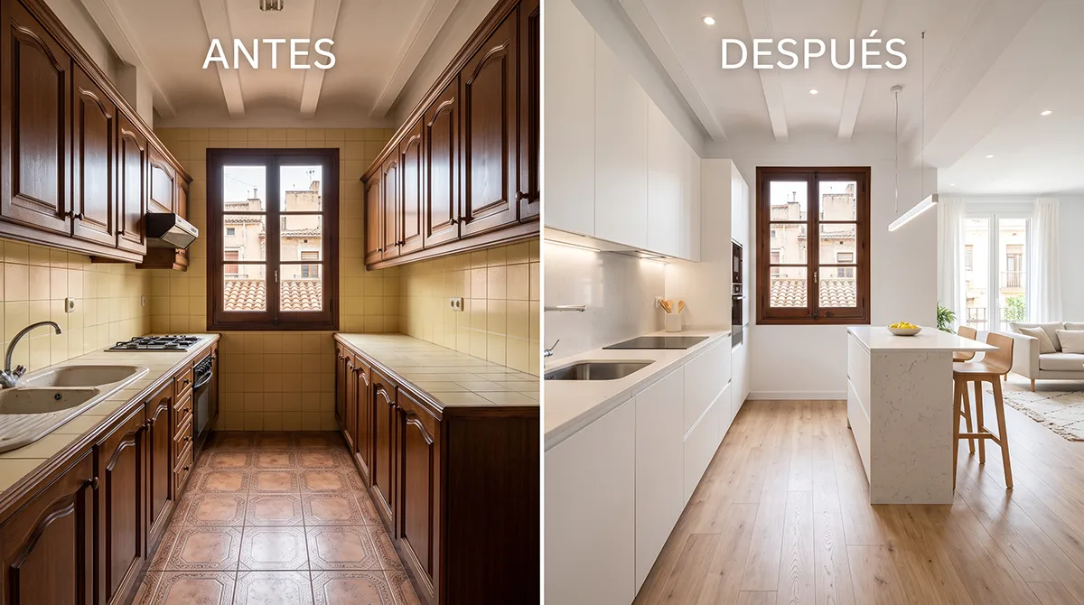 Reforma realizada en Cuarte de Huerva por Zaragoza Reformas - antes y después